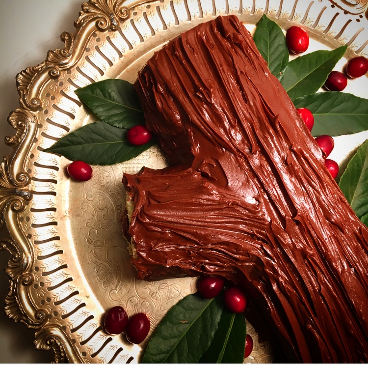 Cherry-and-Chocolate Bûche de Noël Recipe