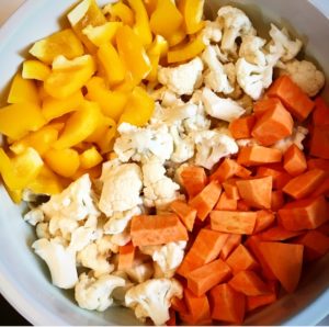 Turmeric Roasted Vegetables with Tahini Dressing